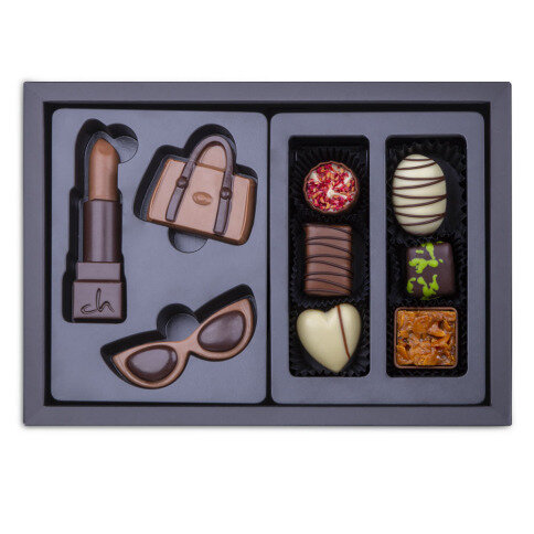 Chocolate beauty set and pralines