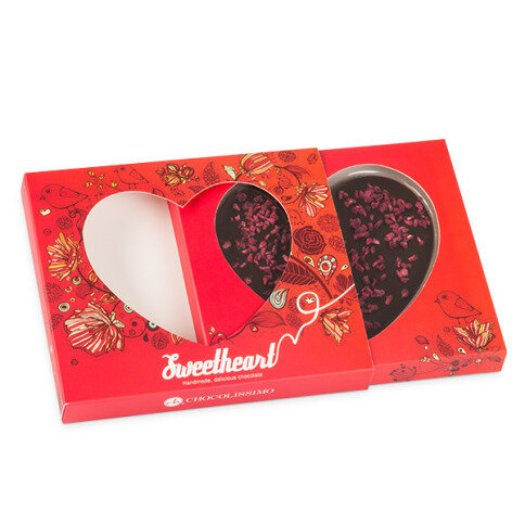 dark chocolate heart, dark chocolate with raspberries