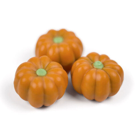 Halloween package covers 4 delicious, orange chocolate pumpkins.