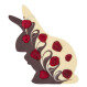 Chocolate Easter Bunny with raspberries