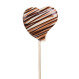 Chocolate lollipop - Heart - White
