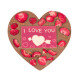 Chocolate heart with strawberries and chili - I lo