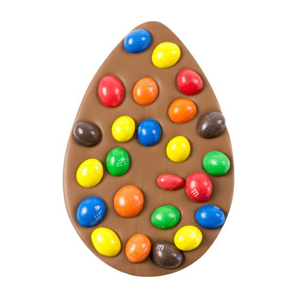 Milk chocolate Easter egg with M&M's