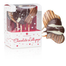chocolate heart-shaped lollipops for Valentines